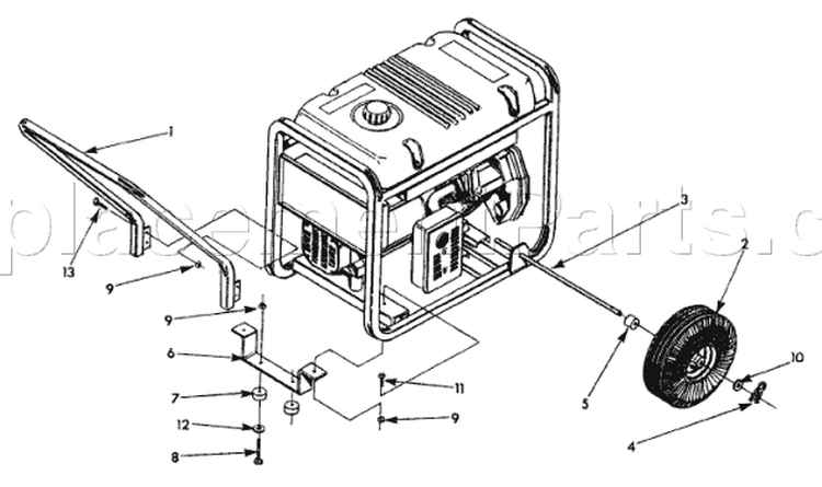 Page D Diagram and Parts List for 9860-0  Briggs and Stratton Generator
